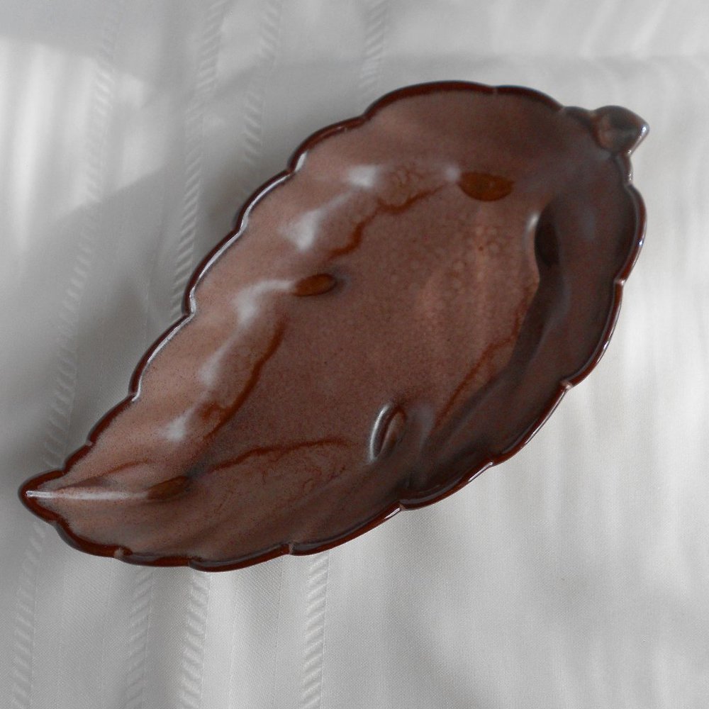 Frankoma Plainsman Brown Leaf 9" Pottery 225 Vtg.